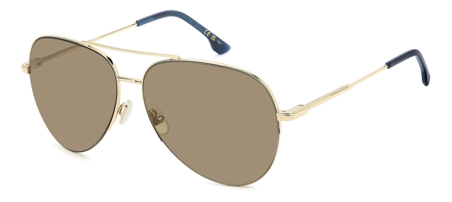 Sunglasses Victoria Beckham Vb 1000/S 208889 LKS 70 color gold blue shape aviator lenses brown