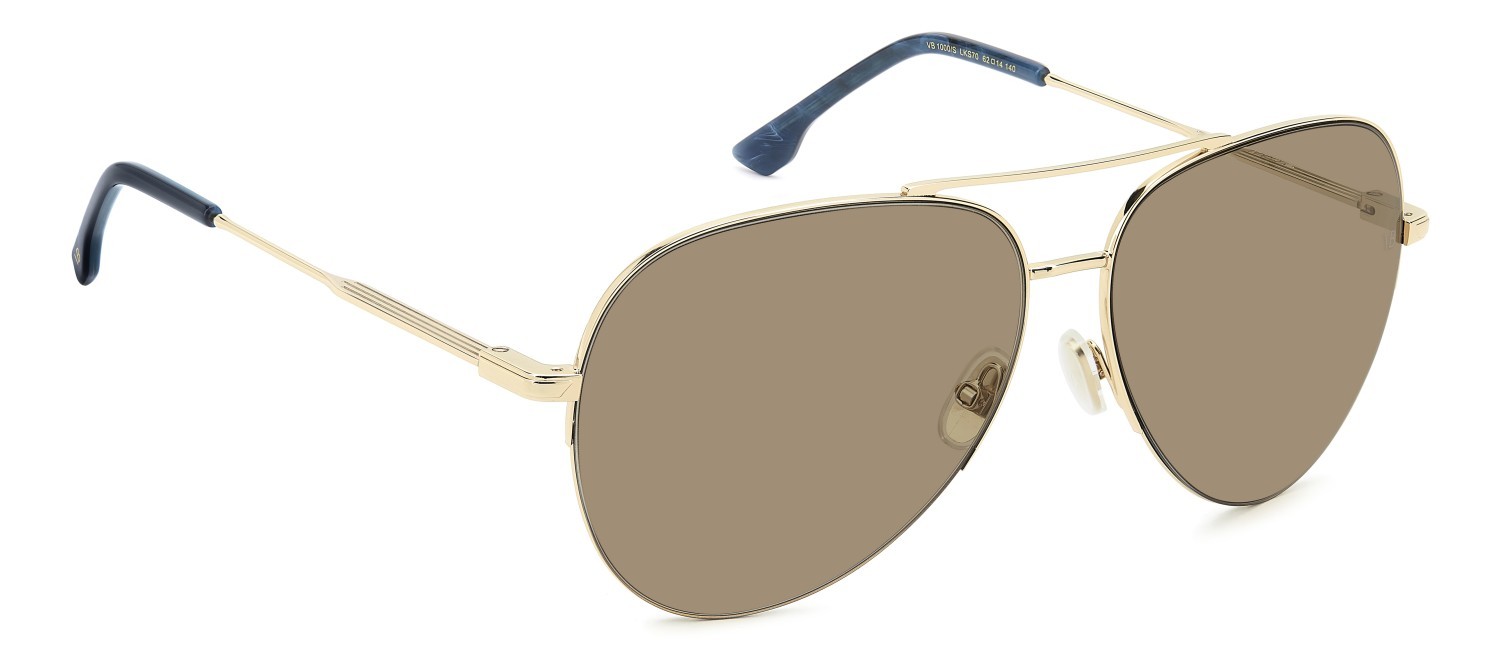 Sunglasses Victoria Beckham Vb 1000/S 208889 LKS 70 color gold blue shape aviator lenses brown