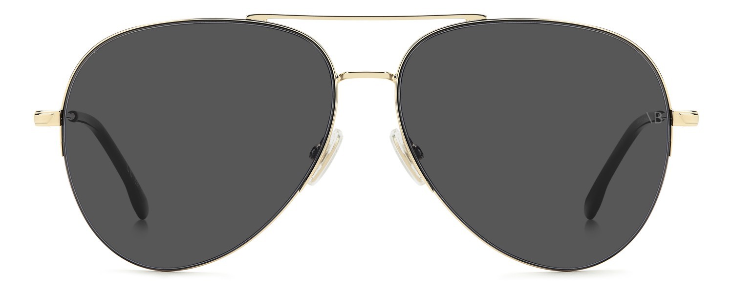 Sunglasses Victoria Beckham Vb 1000/S 208889 RHL IR color gold black 2 shape aviator lenses grey
