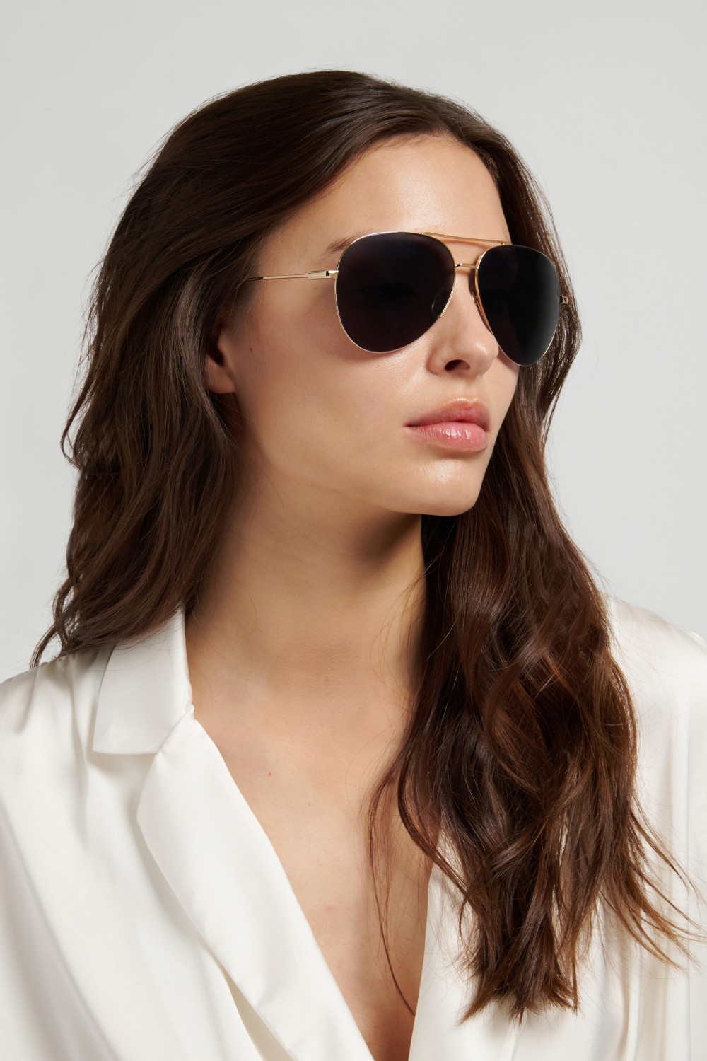 Sunglasses Victoria Beckham Vb 1000/S 208889 RHL IR color gold black 2 shape aviator lenses grey