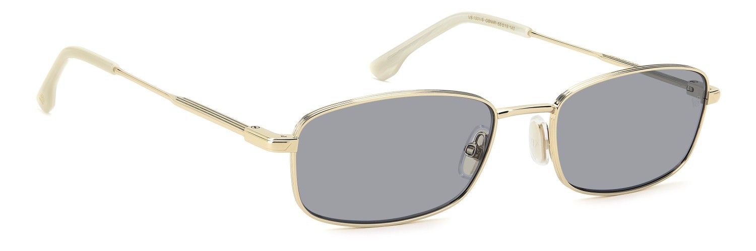 Sunglasses Victoria Beckham Vb 1001/S 208890 GBN IR color gold white marble shape rectangle lenses grey
