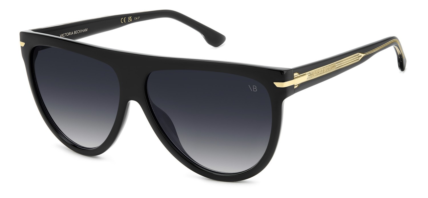 Sunglasses Victoria Beckham Vb 1004/S 208893 EI7 08 color black crystal 2 shape square lenses dk blue shaded
