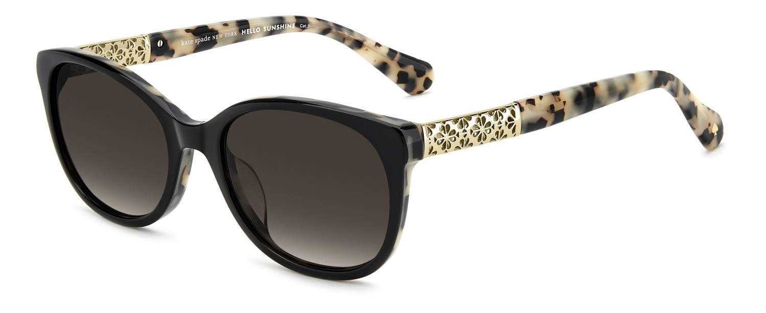 Sunglasses Kate Spade Ks Geneva 2/G 208905 WR7 HA color black havana shape oval lenses brown shaded