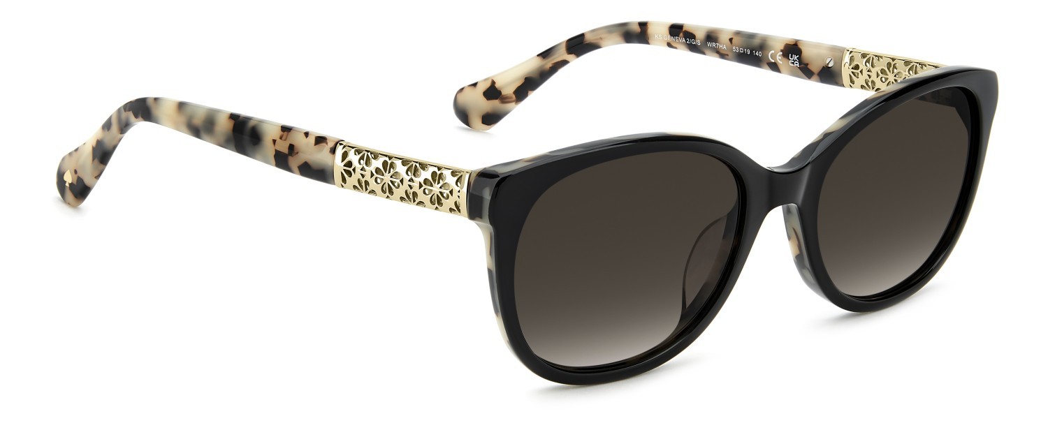 Sunglasses Kate Spade Ks Geneva 2/G 208905 WR7 HA color black havana shape oval lenses brown shaded
