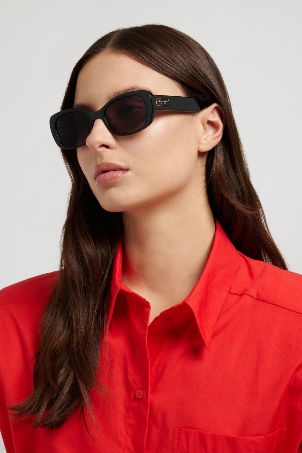 Sunglasses Kate Spade Ks Beryl 2/G 208907 807 HA color black shape rectangle lenses brown shaded