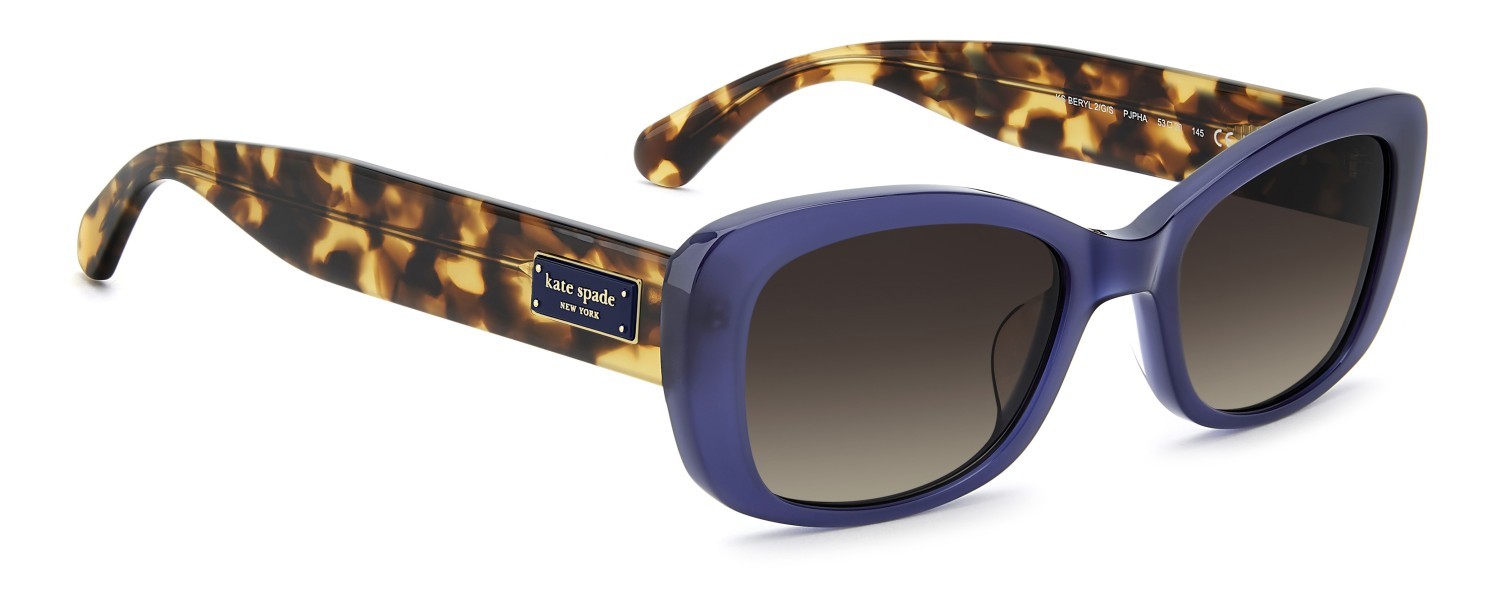 Occhiali da sole Kate Spade Ks Beryl 2/G 208907 PJP HA colore blue forma rettangolare lenti brown shaded