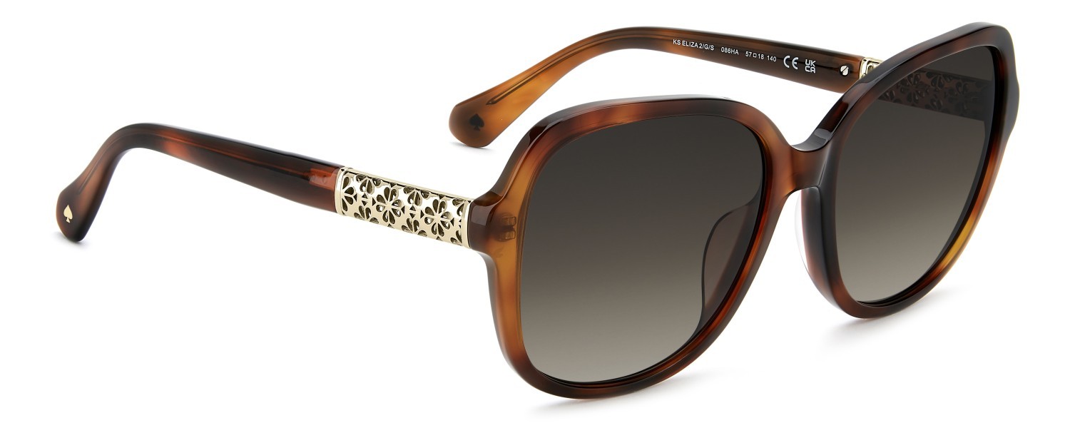 Occhiali da sole Kate Spade Ks Eliza 2/G 208910 086 HA colore havana forma rotondo lenti brown shaded