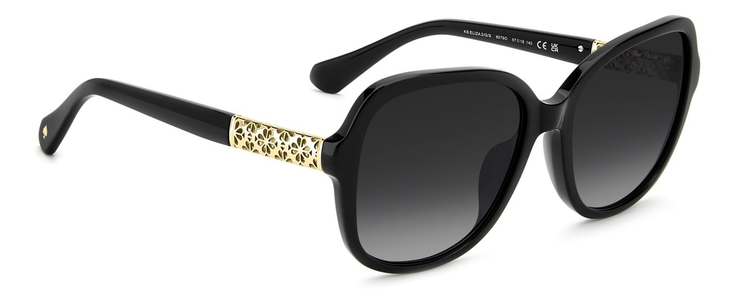 Occhiali da sole Kate Spade Ks Eliza 2/G 208910 807 9O colore black forma rotondo lenti dark grey shaded
