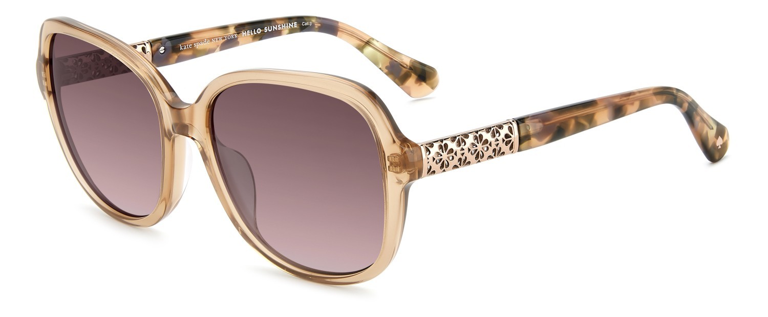 Sunglasses Kate Spade Ks Eliza 2/G 208910 84E 3X color gold beige shape round lenses pink doubleshade