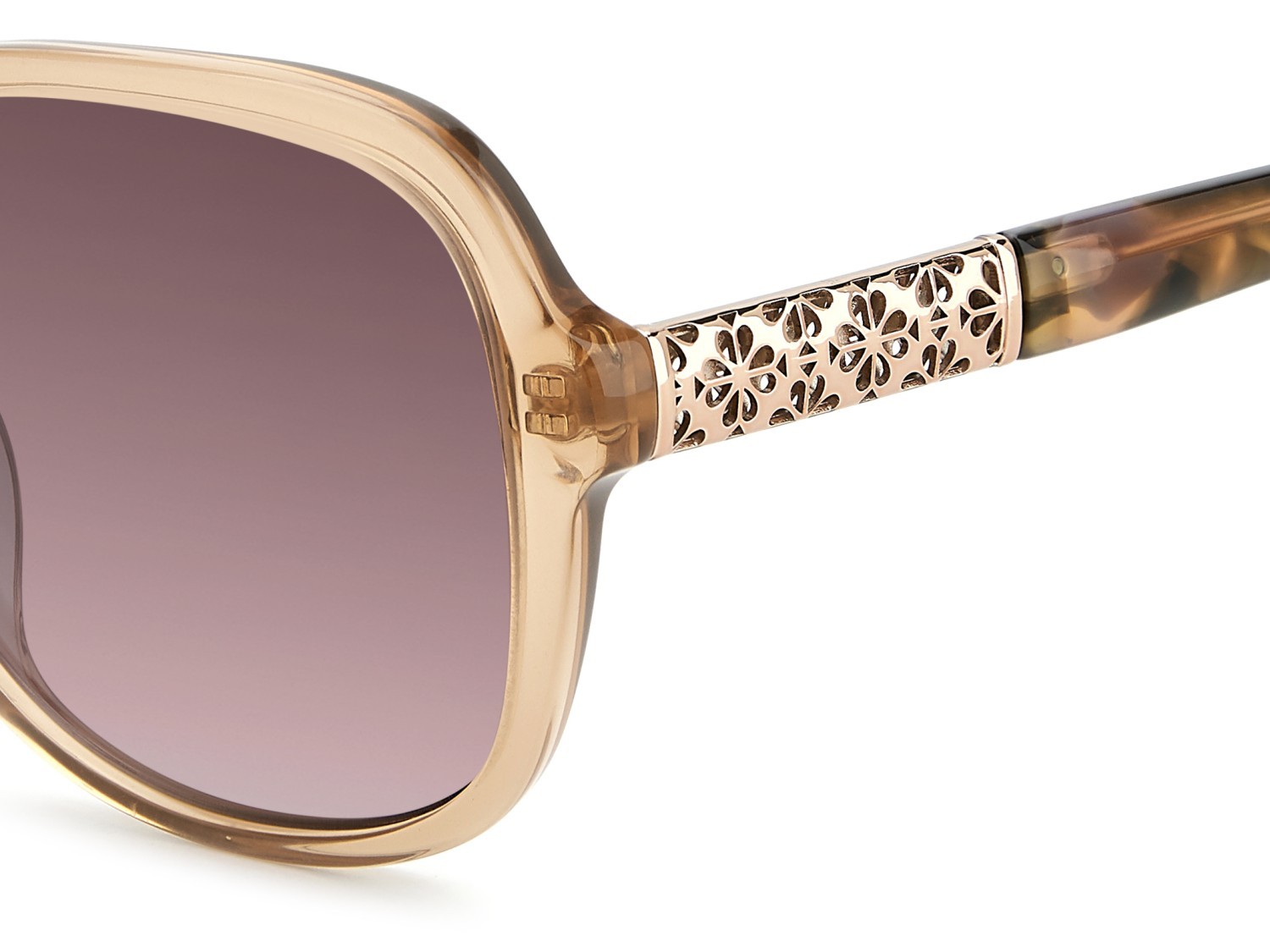 Sunglasses Kate Spade Ks Eliza 2/G 208910 84E 3X color gold beige shape round lenses pink doubleshade