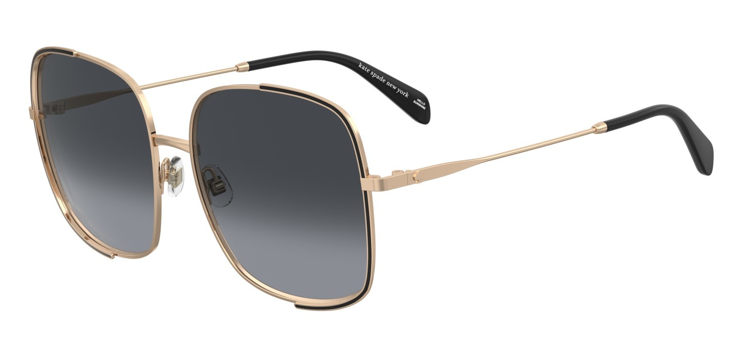 Sonnenbrillen Kate Spade Ks Isla 2/G 208911 RHL 9O farbe gold black 2 form quadratisch gläser dark grey shaded