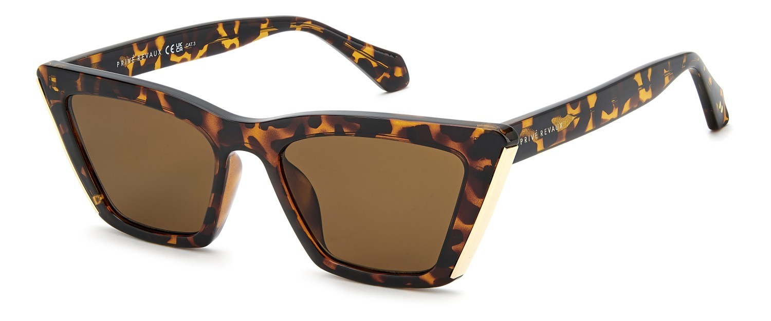 Sunglasses Privé Revaux Pr3000/G 208917 086 70 color havana shape cat eye lenses brown