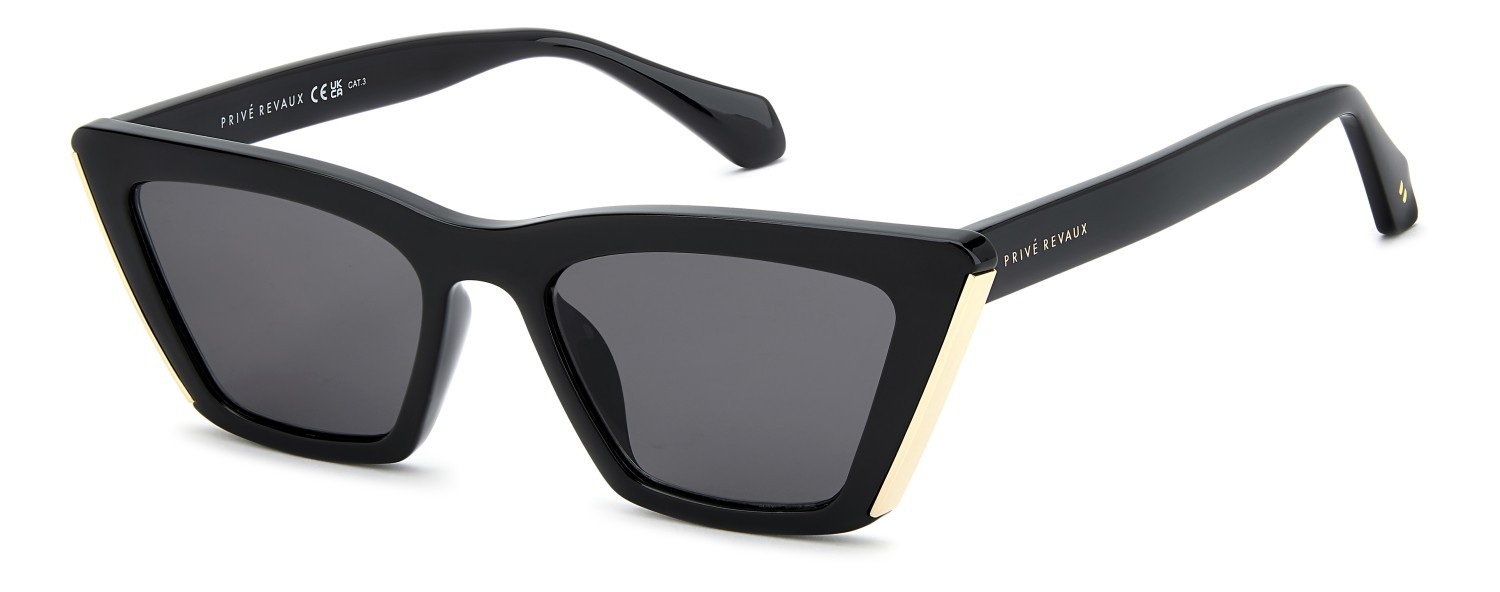 Sunglasses Privé Revaux Pr3000/G 208917 807 IR color black shape cat eye lenses grey
