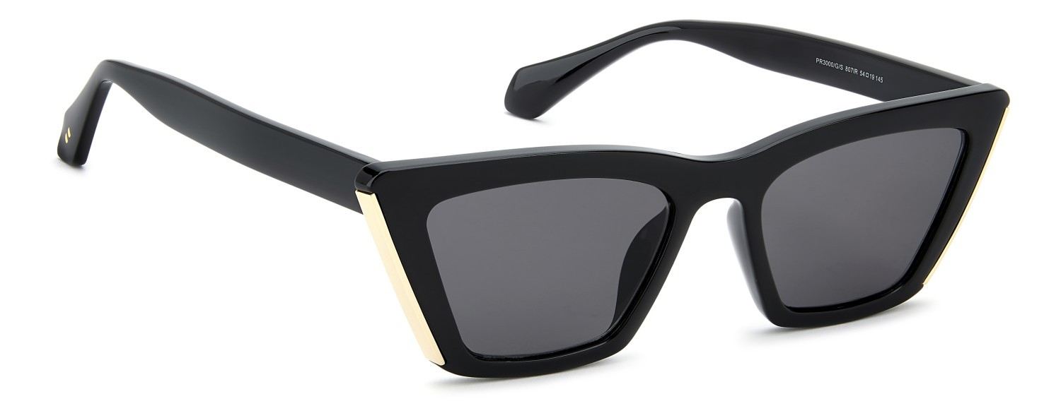 Sunglasses Privé Revaux Pr3000/G 208917 807 IR color black shape cat eye lenses grey