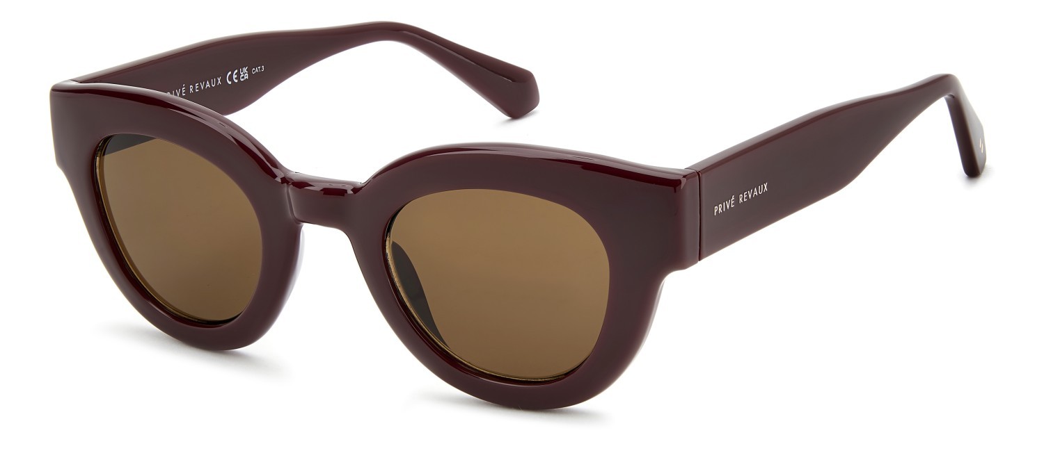 Sunglasses Privé Revaux Pr3002/G 208918 LHF 70 color burgundy 2 shape pantos lenses brown