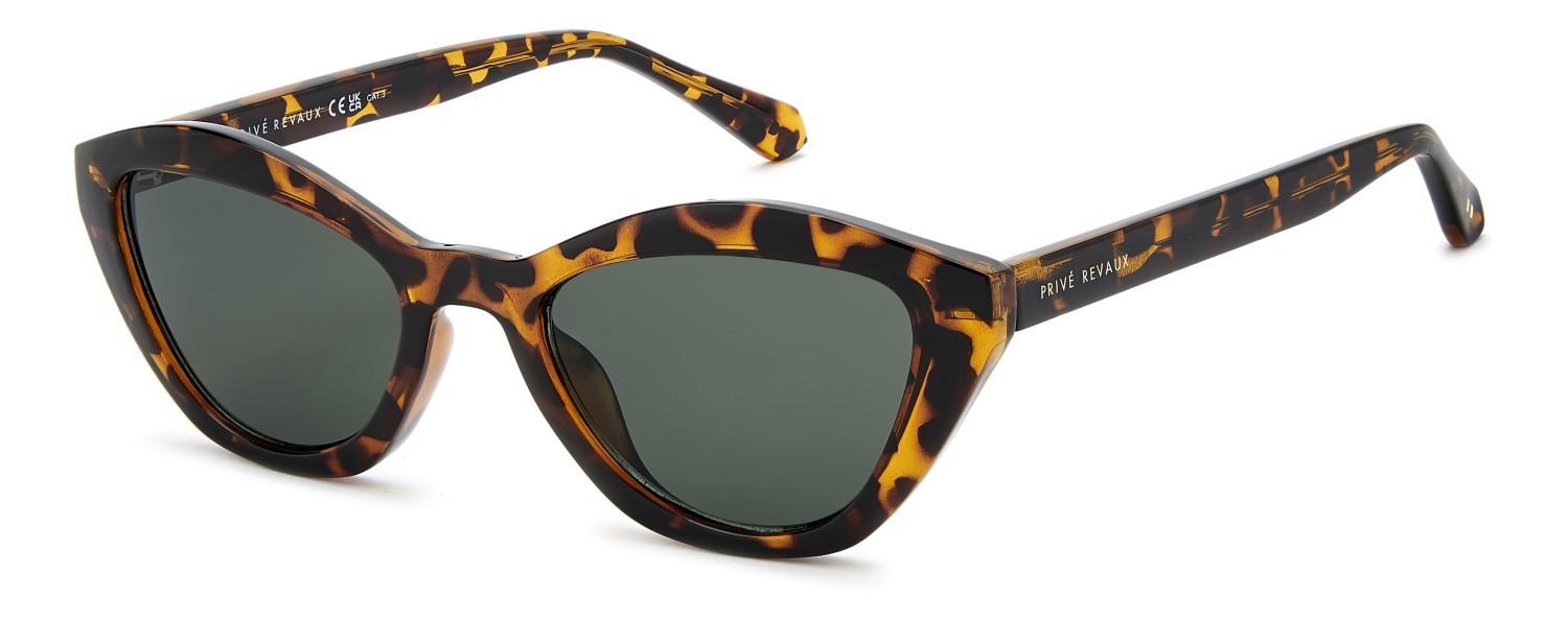 Sunglasses Privé Revaux Pr3003/G 208920 086 QT color havana shape cat eye lenses green
