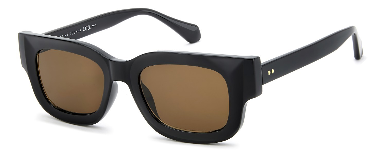 Sunglasses Privé Revaux Pr3006/G 208922 807 70 color black shape rectangle lenses brown