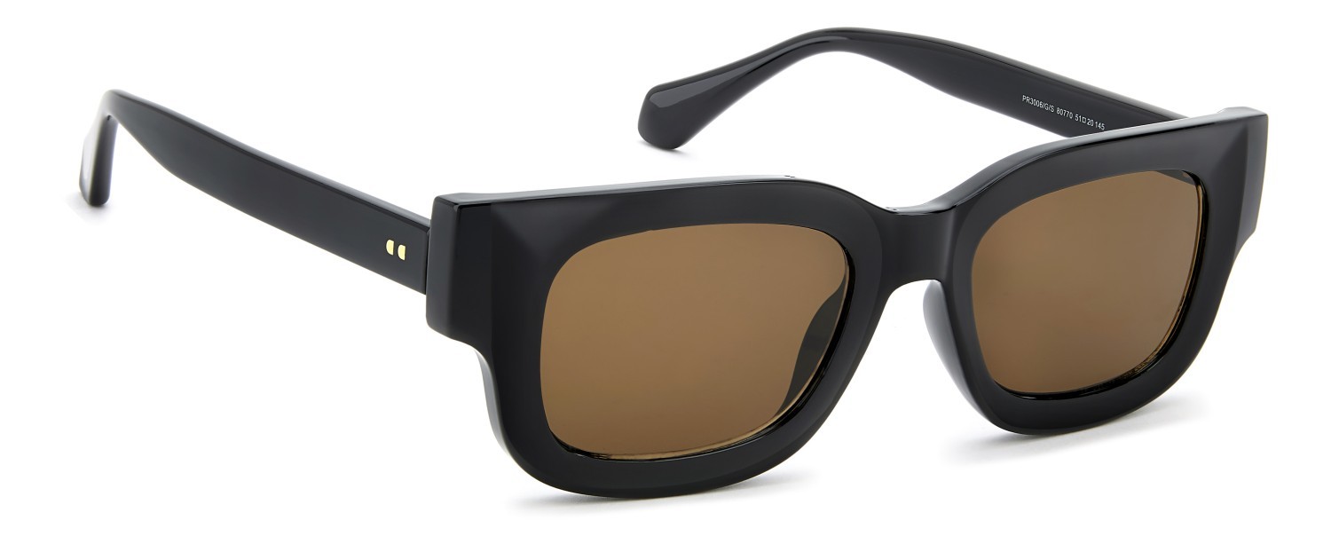 Sunglasses Privé Revaux Pr3006/G 208922 807 70 color black shape rectangle lenses brown