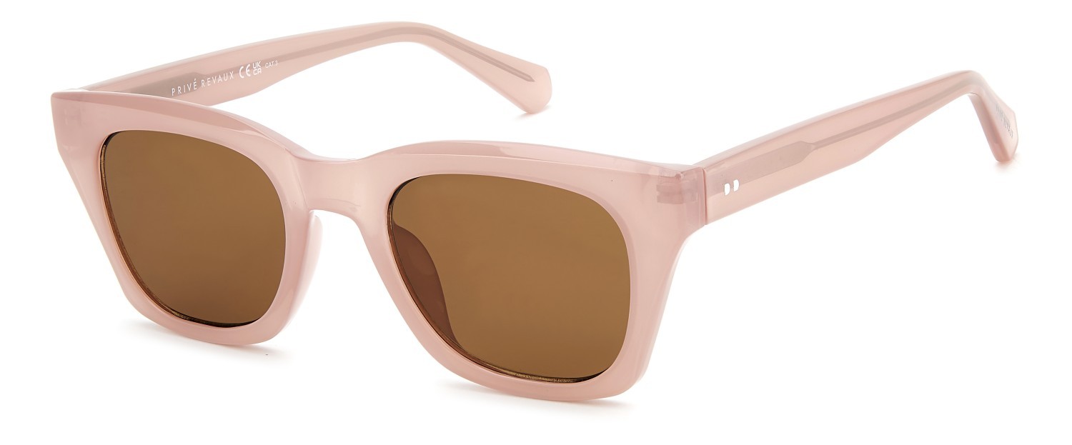 Sunglasses Privé Revaux Pr3009/G 208928 3DV 70 color crystal pink shape rectangle lenses brown