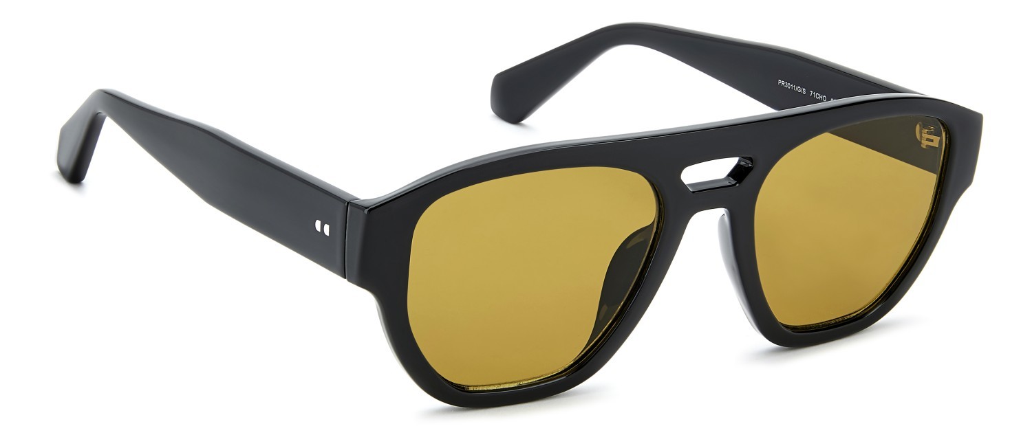 Sunglasses Privé Revaux Pr3011/G 208932 71C HO color black yellow shape rectangle lenses yellow