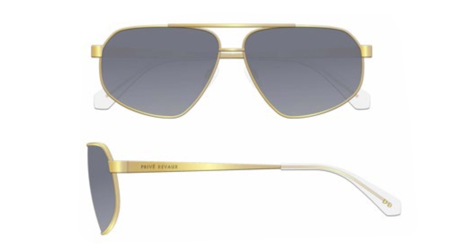 Sonnenbrillen Privé Revaux Pr3012/G 208933 LKS IR farbe gold blue form rechteckig gläser grey