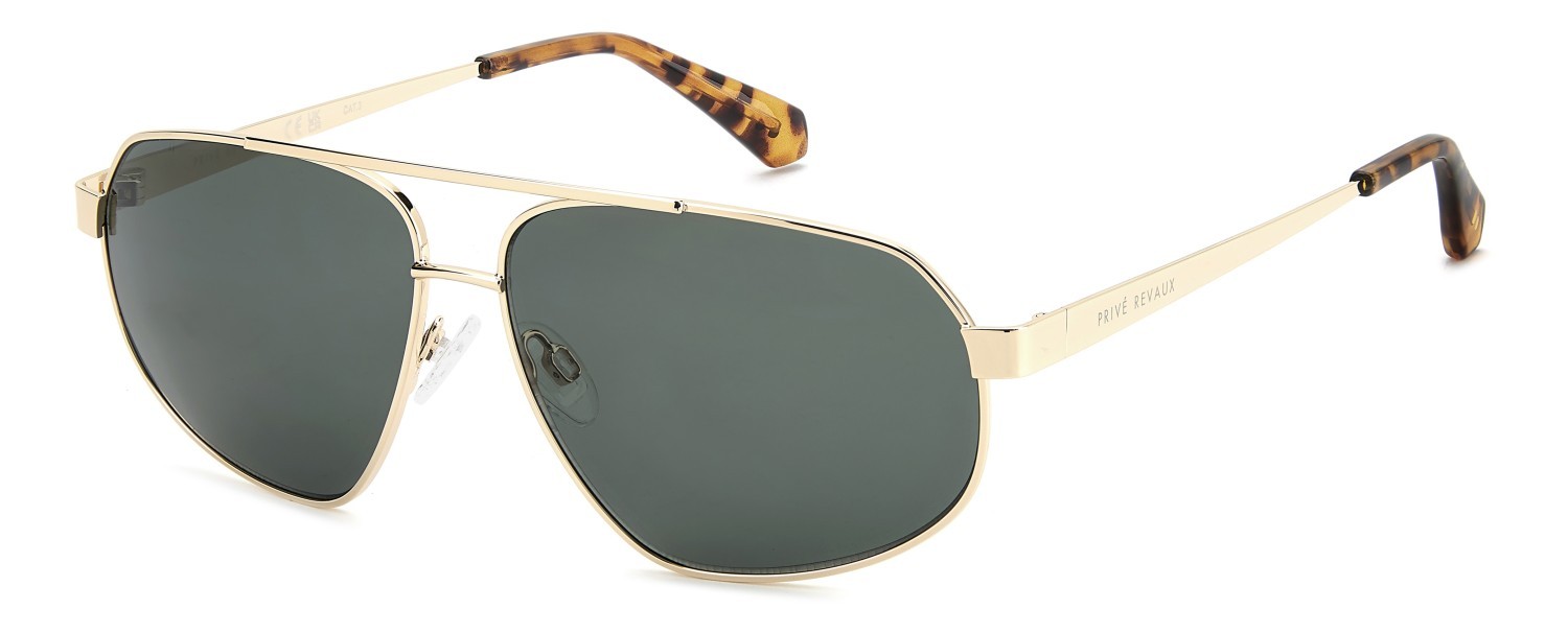 Occhiali da sole Privé Revaux Pr3012/G 208933 PEF QT colore gold green forma rettangolare lenti green