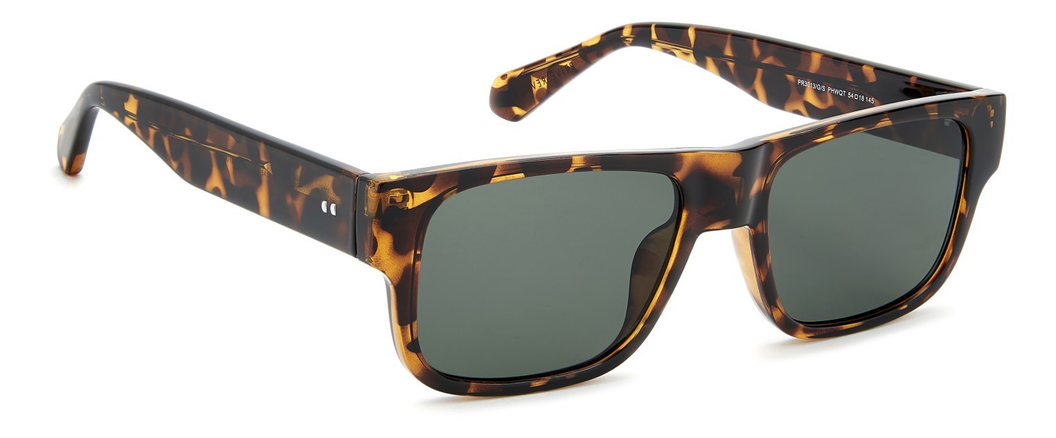 Sunglasses Privé Revaux Pr3013/G 208935 PHW QT color havana green shape rectangle lenses green
