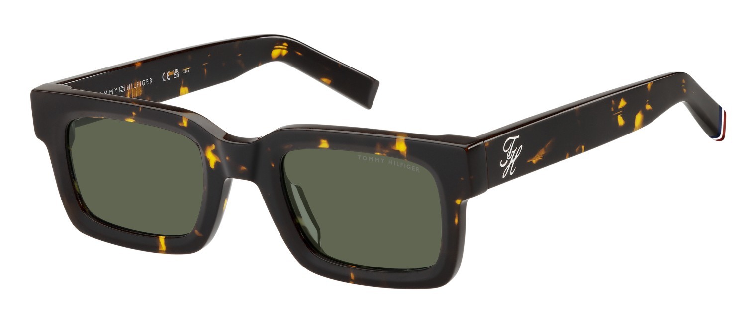 Sunglasses Tommy Hilfiger Th 2368/S 208938 086 QT color havana shape rectangle lenses green