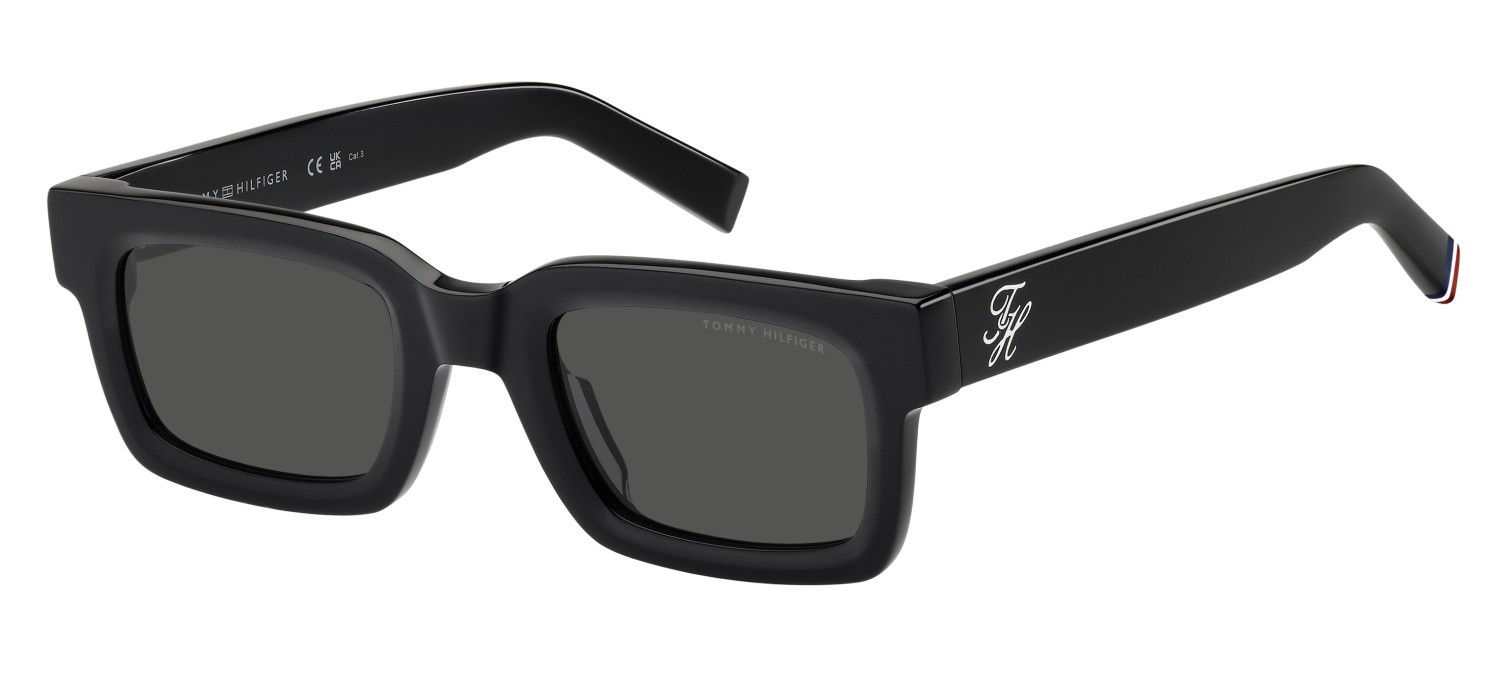 Occhiali da sole Tommy Hilfiger Th 2368/S 208938 807 IR colore black forma rettangolare lenti grey