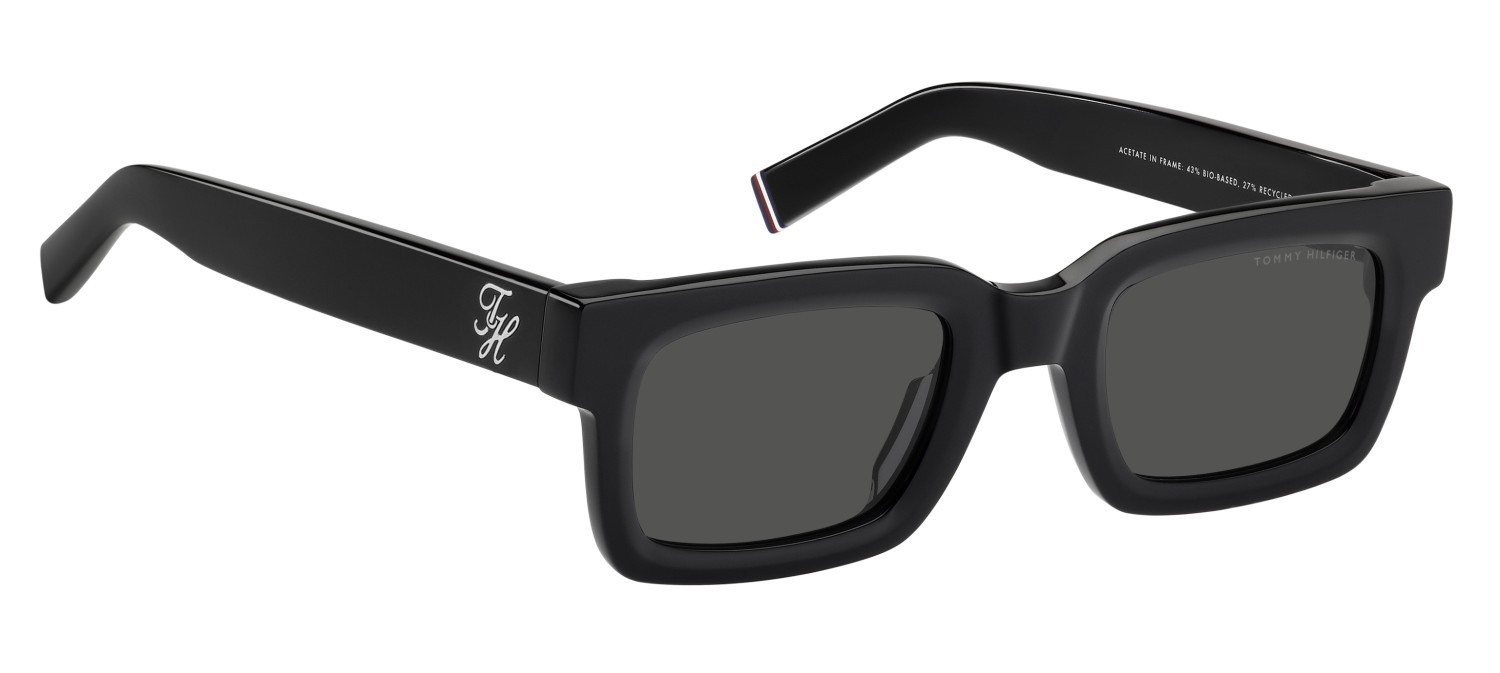 Occhiali da sole Tommy Hilfiger Th 2368/S 208938 807 IR colore black forma rettangolare lenti grey