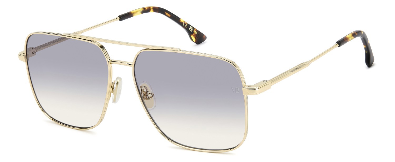 Sunglasses Victoria Beckham Vb 1007/S 209006 J5G VM color gold shape navigator lenses blue shaded blue filter antireflex