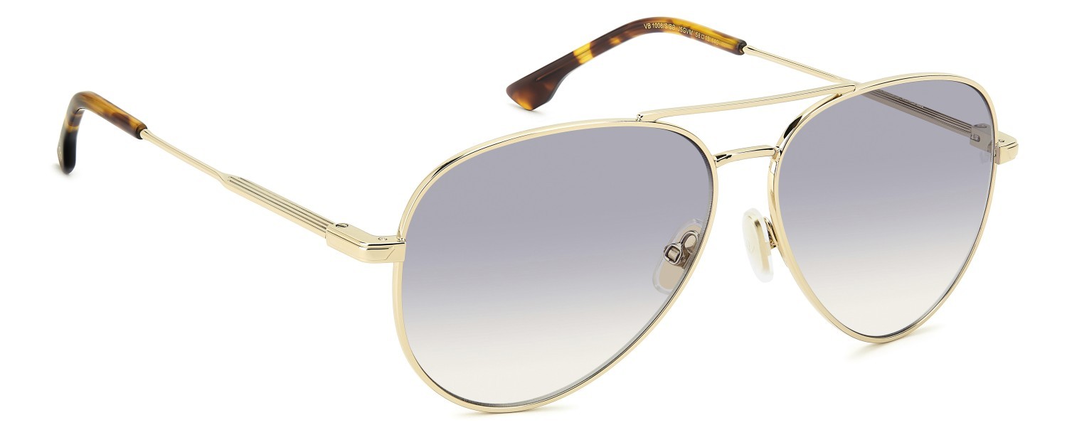 Sunglasses Victoria Beckham Vb 1008/S 209007 J5G VM color gold shape aviator lenses blue shaded blue filter antireflex