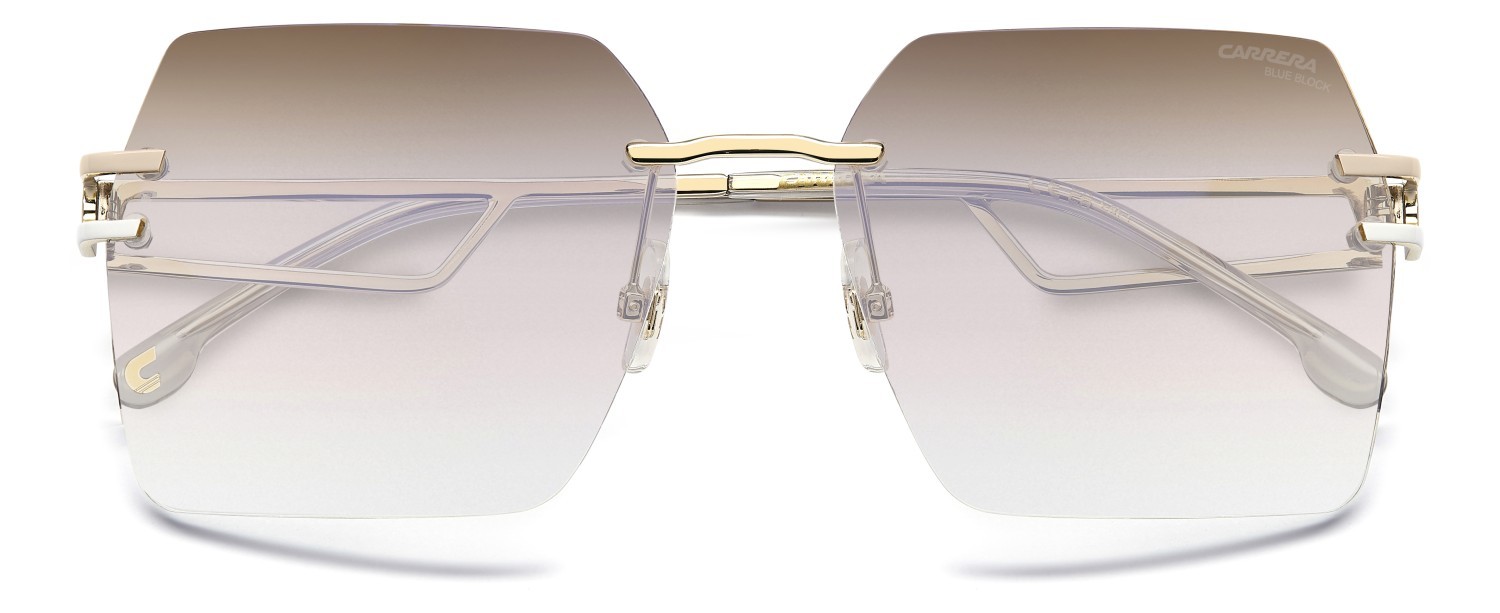 Sonnenbrillen Carrera Ca 3102/S 209041 84E M4 farbe gold beige form rechteckig gläser brown shaded blue absorber