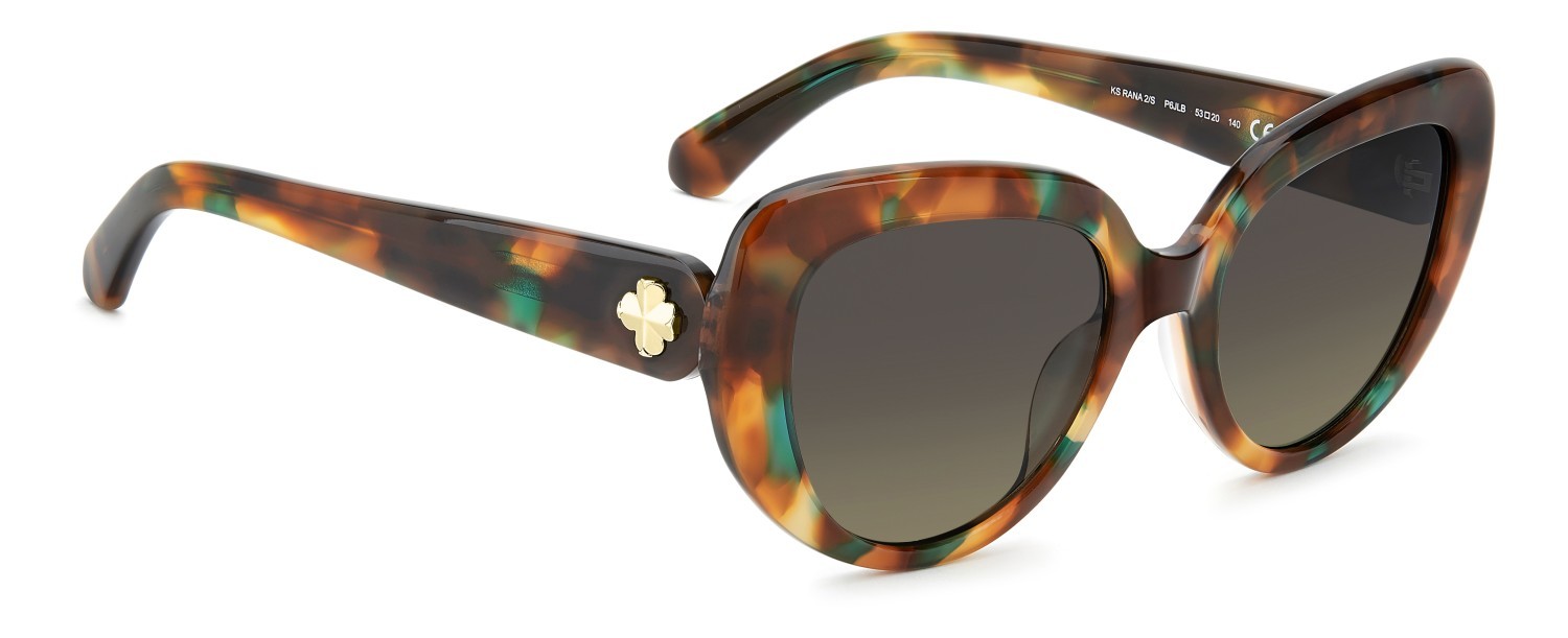Sunglasses Kate Spade Ks Rana 2/S 209322 P6J LB color green turquoise havana shape rectangle lenses green shaded polarized