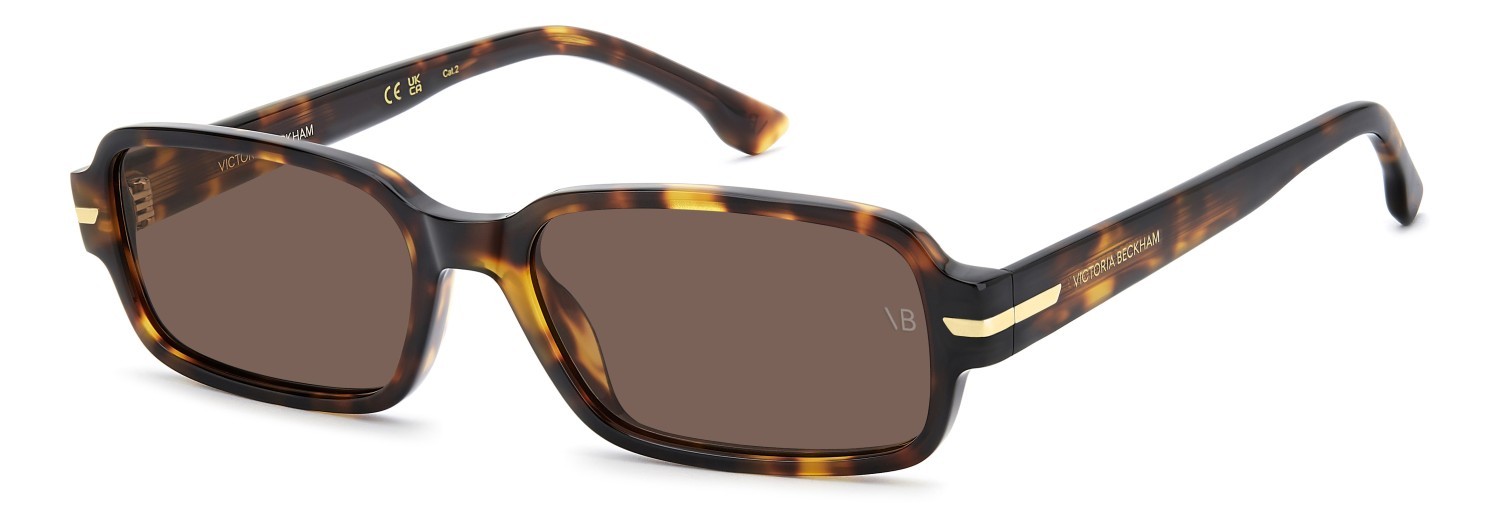 Sunglasses Victoria Beckham Vb 1012/S 209699 WR9 70 color brown havana shape rectangle lenses brown