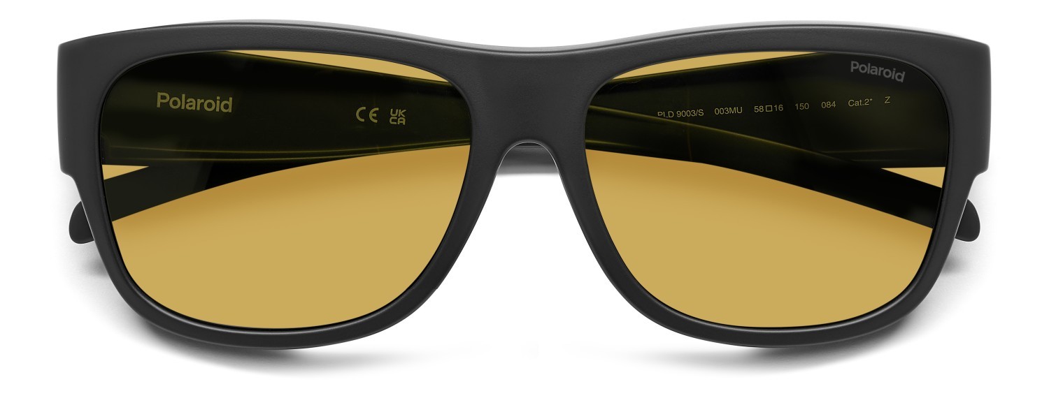 Sunglasses Polaroid Pld 9003/S 230407 003 MU color matte black shape square lenses yellow polarized