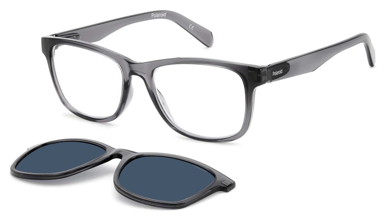 Reading glasses Polaroid Pld 0030/R 310272 09V color grey blue shape rectangle lenses blue polarized