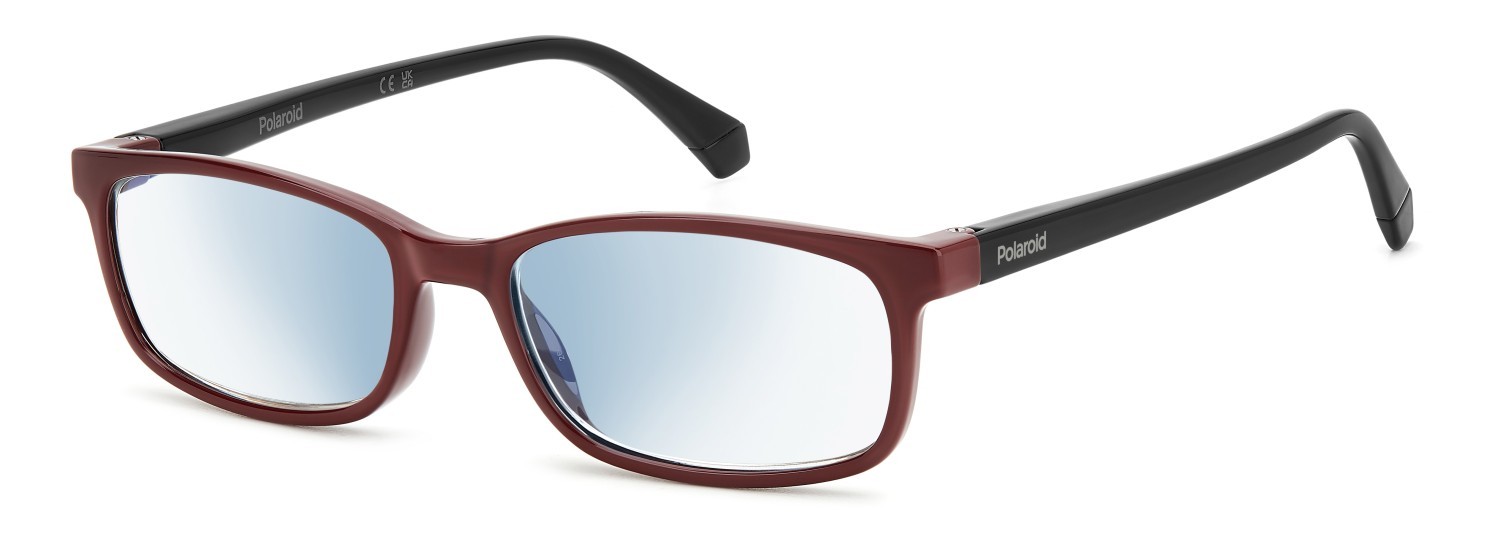 Reading glasses Polaroid Pld 0035/R 310302 LHF color burgundy 2 shape rectangle lenses blue absorber