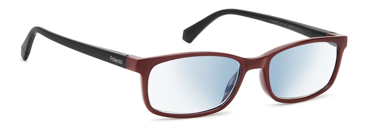 Reading glasses Polaroid Pld 0035/R 310302 LHF color burgundy 2 shape rectangle lenses blue absorber