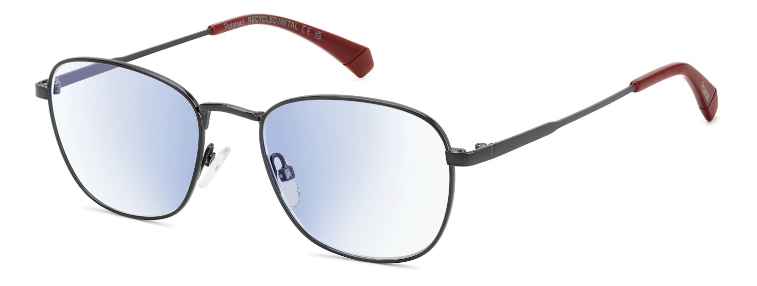 Lesebrille Polaroid Pld 0026/R 310315 V81 farbe dark ruthenium black form rechteckig gläser blue absorber