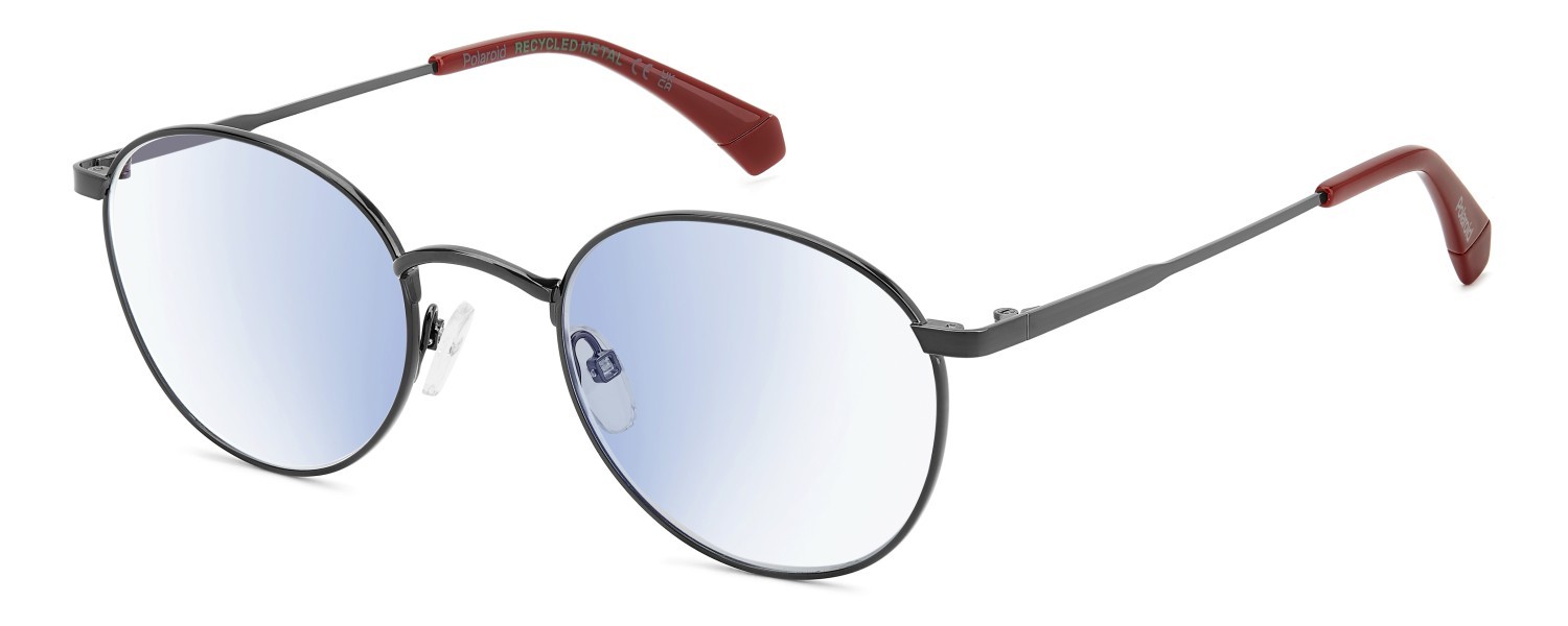 Reading glasses Polaroid Pld 0027/R 310316 V81 color dark ruthenium black shape pantos lenses blue absorber
