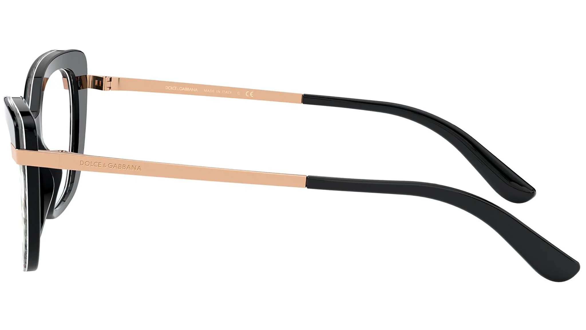 Brillen Dolce & Gabbana DG 3325 3250 farbe nero su rosa stampa nera gläser demo lens