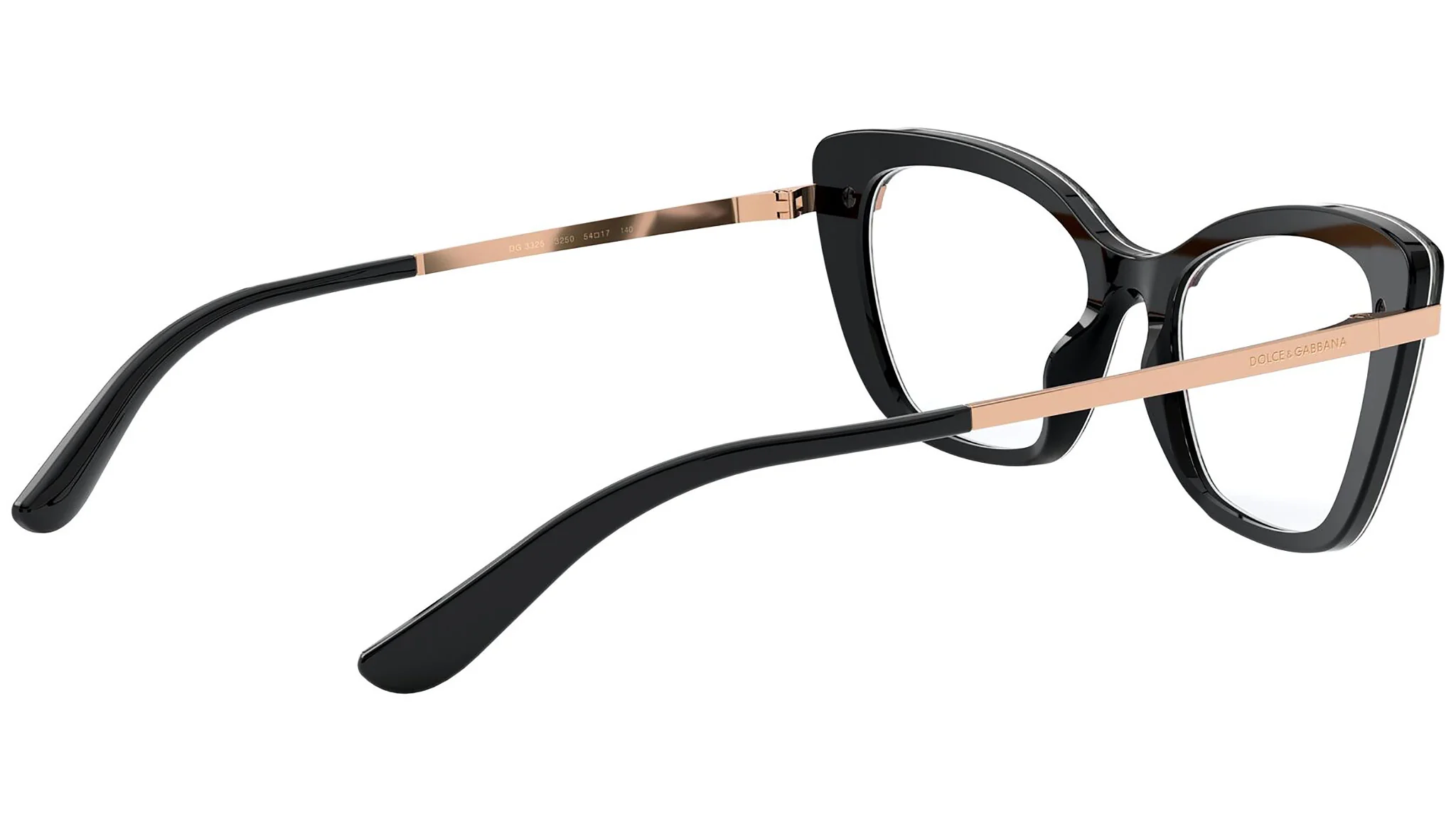 Brillen Dolce & Gabbana DG 3325 3250 farbe nero su rosa stampa nera gläser demo lens
