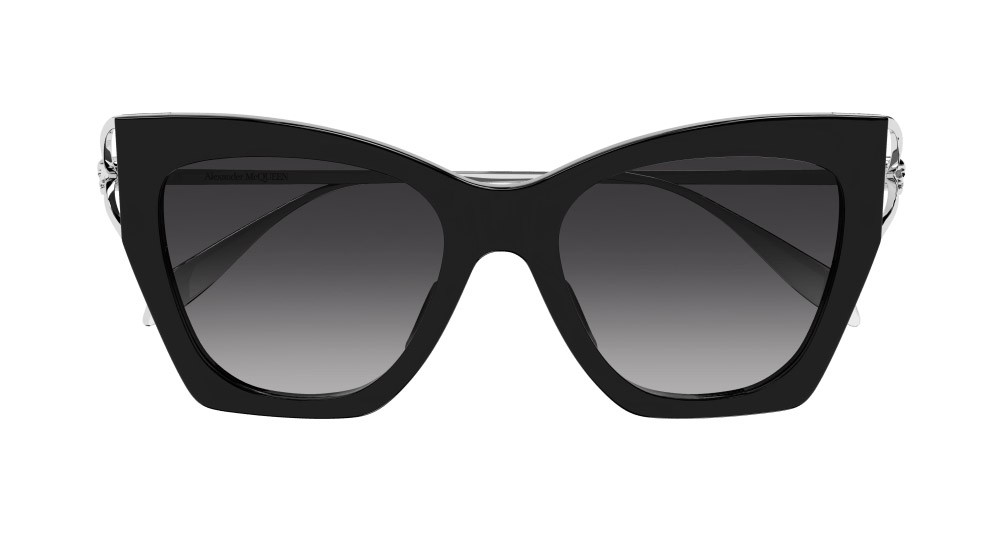 Sunglasses Alexander McQueen AM0375S-001 color argento shape cat eye lenses grigio