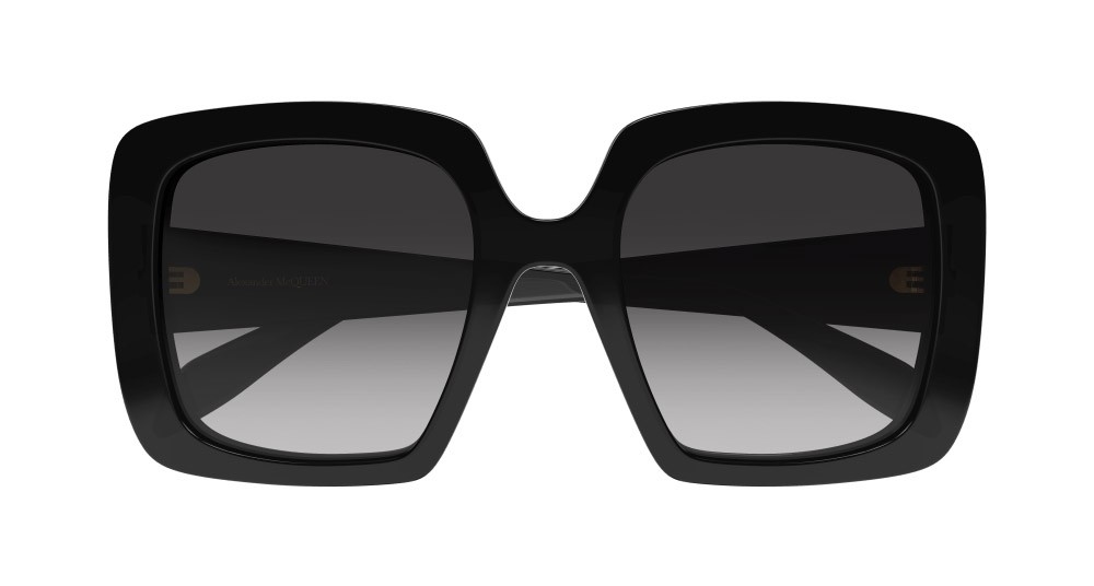 Sunglasses Alexander McQueen AM0378S-001 color nero shape rectangle lenses grigio