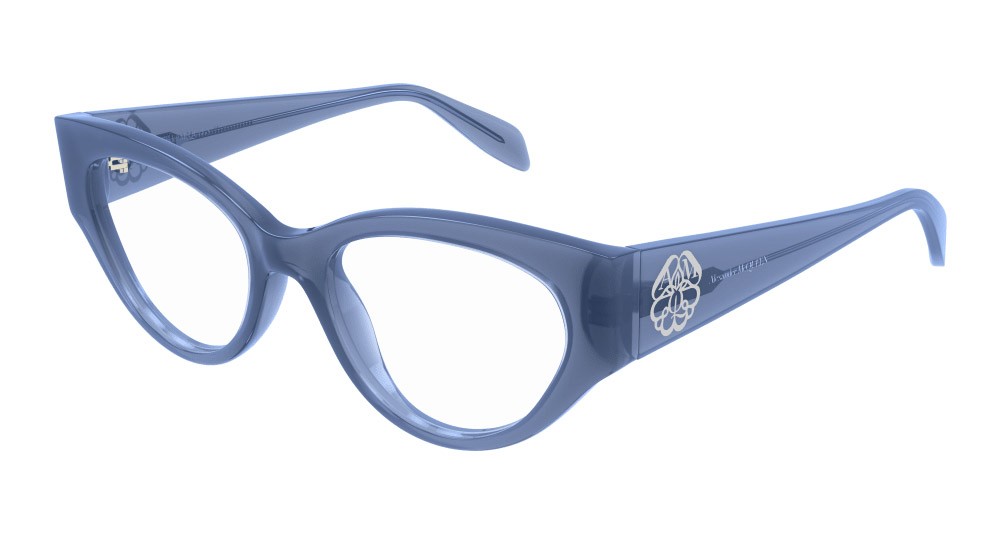 Occhiali da vista Alexander McQueen AM0380O-003 colore blu forma cat eye lenti trasparente