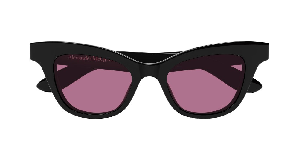 Occhiali da sole Alexander McQueen AM0381S-002 colore nero forma cat eye lenti rosa