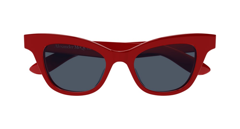 Occhiali da sole Alexander McQueen AM0381S-003 colore rosso forma cat eye lenti grigio