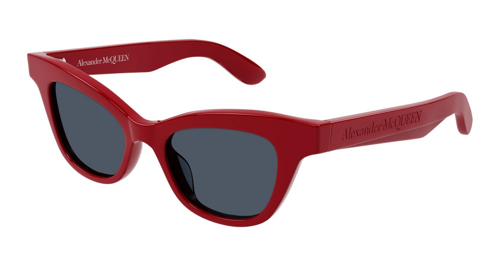 Occhiali da sole Alexander McQueen AM0381S-003 colore rosso forma cat eye lenti grigio