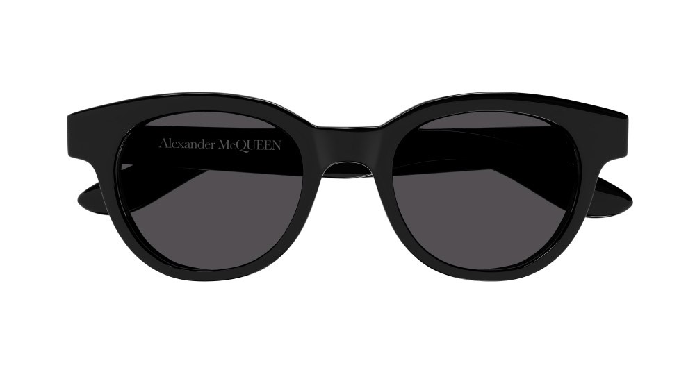 Sunglasses Alexander McQueen AM0383S-005 color nero shape round lenses grigio